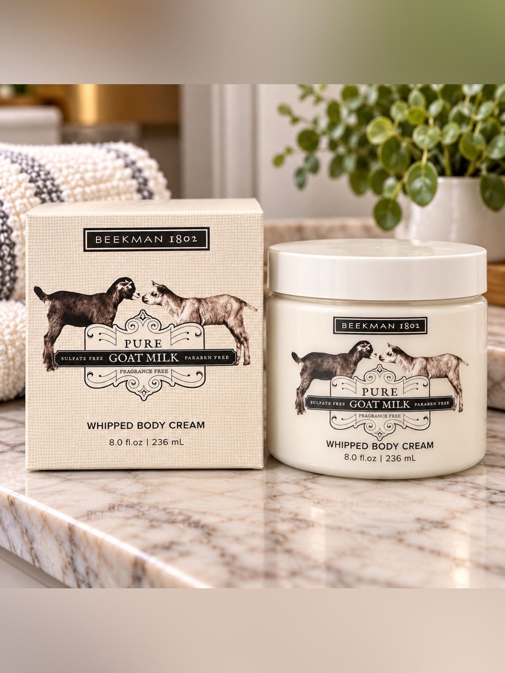 Beekman 1802 Pure Goat Milk Whipped Body Cream 8 oz Fragrance Free